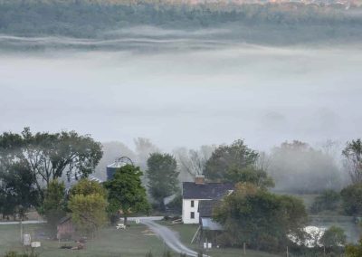 Morning Fog View from Cobble Knoll Orchard Farm